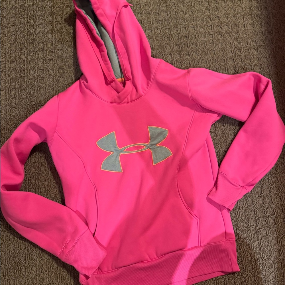 Under Armour Pink and Gray Athletic Sweater
